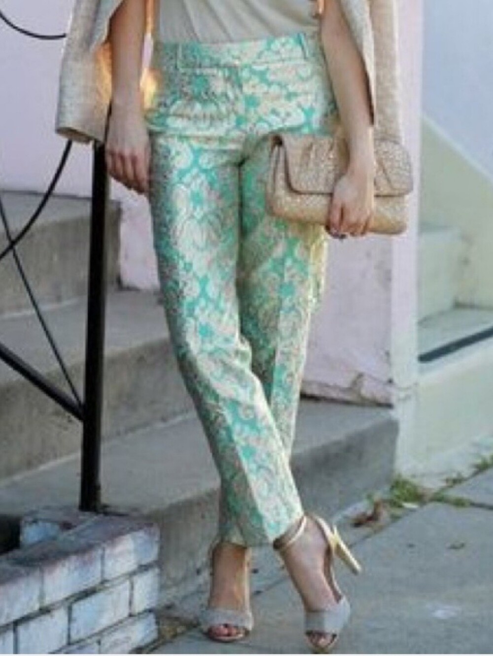 J. Crew Collection Gilded Jacquard Café capri 4